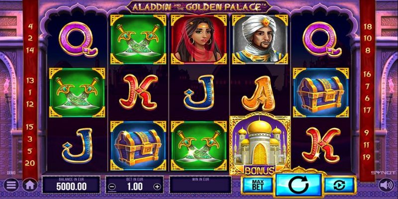 Những Button trong nổ hũ Aladdin Slots bạn cần biết